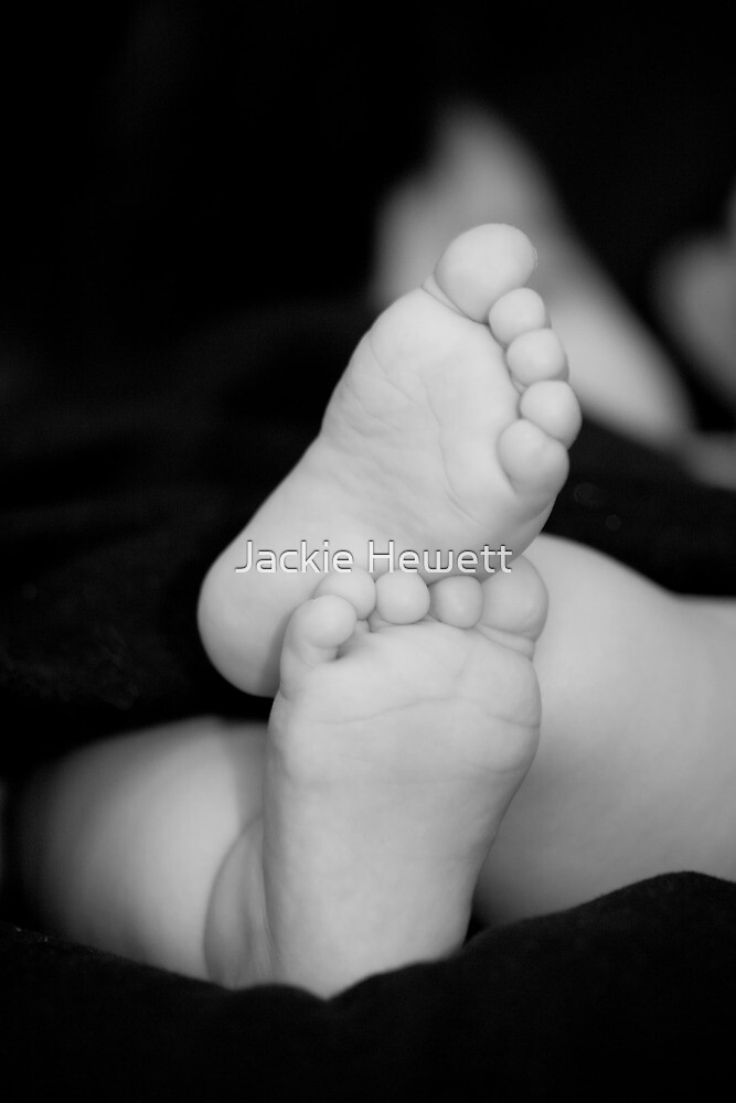 "Babies Feet in B&W" by Jackie Hewett | Redbubble