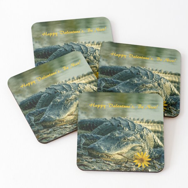 Item preview, Valentine Gator With Swamp Sunflower designed and sold by Zina Stromberg.