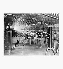 Nikola Tesla with his equipment (June 17, 1901) Photographic Print