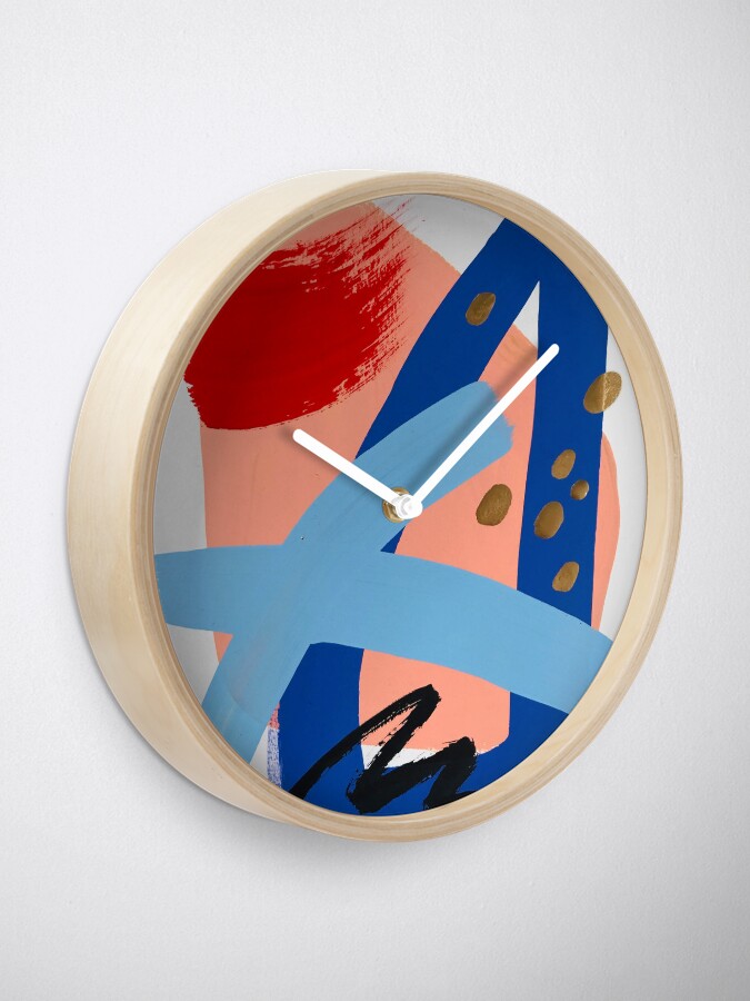 Thumbnail 1 of 4, Clock, Happy Abstract #58 designed and sold by AR-GlitterFairy.