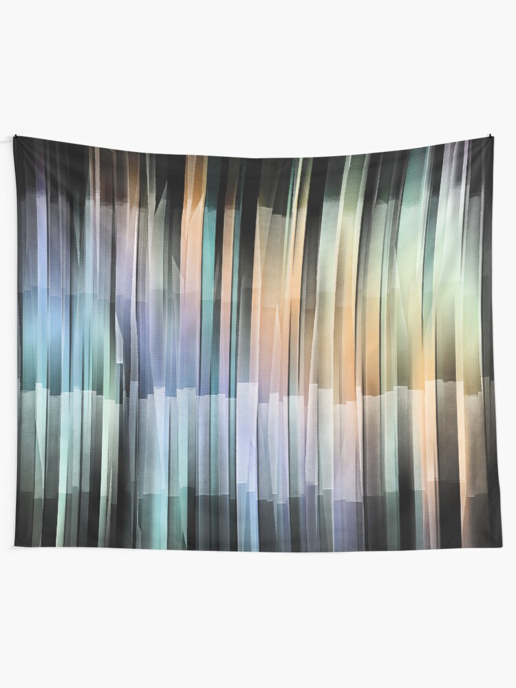 Alternate view of Colorful Textured Stripes Tapestry