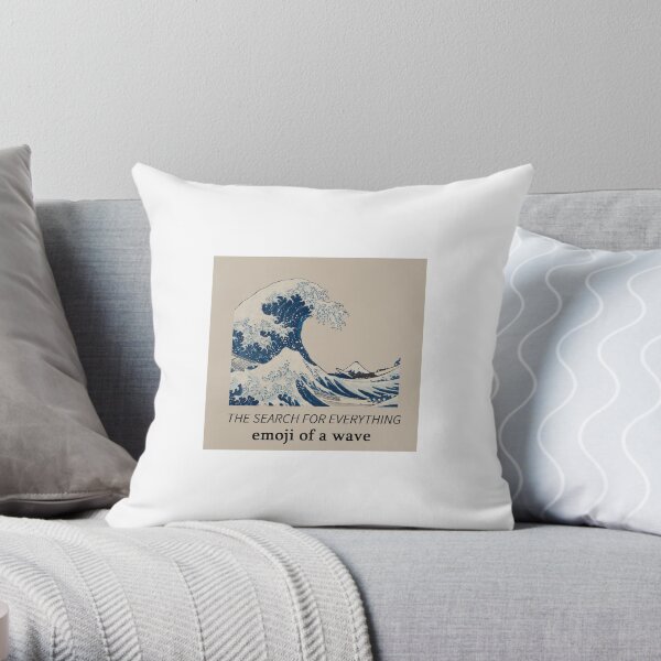 John Mayer Emoji of a great wave Throw Pillow
