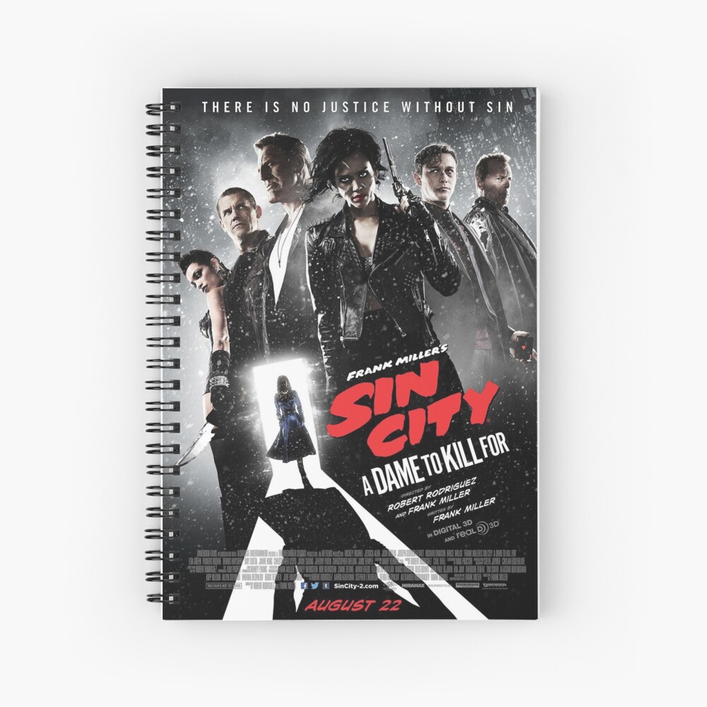 Sin City A Dame To Kill For Movie Poster Spiral Notebook By Abrokeunikid Redbubble