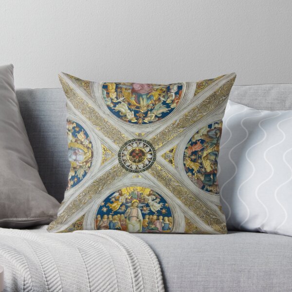 Ceiling in Vatican Museum Throw Pillow