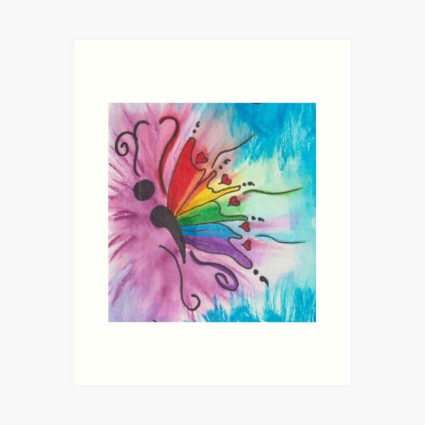 Item preview, Rainbow Semicolon Butterfly designed and sold by kudzookeeper.