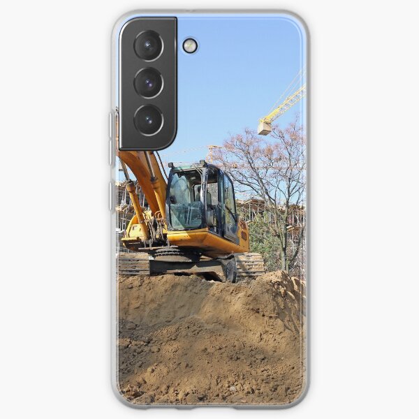 excavator on construction site industry Samsung Galaxy Soft Case