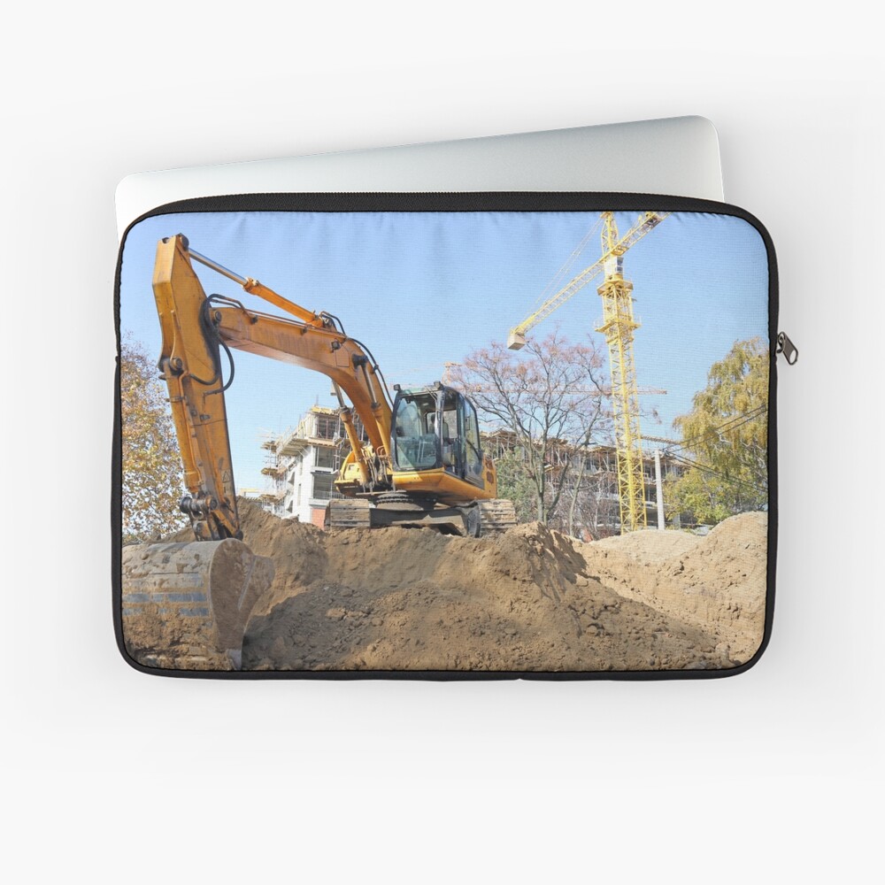 excavator on construction site industry iPhone Case