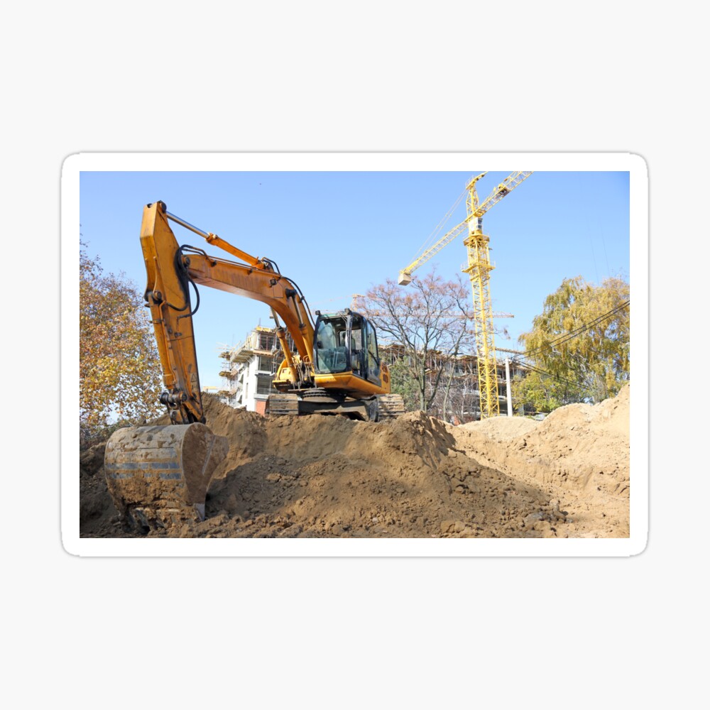 excavator on construction site industry iPhone Case