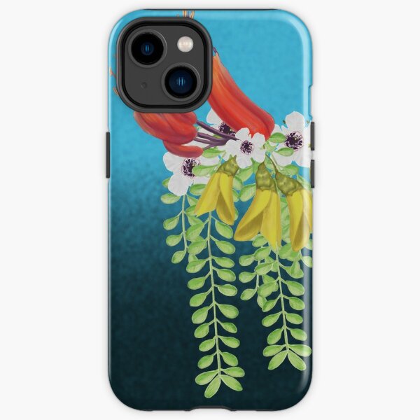 Flax, Kowhai, and Manuka Flowers iPhone Tough Case