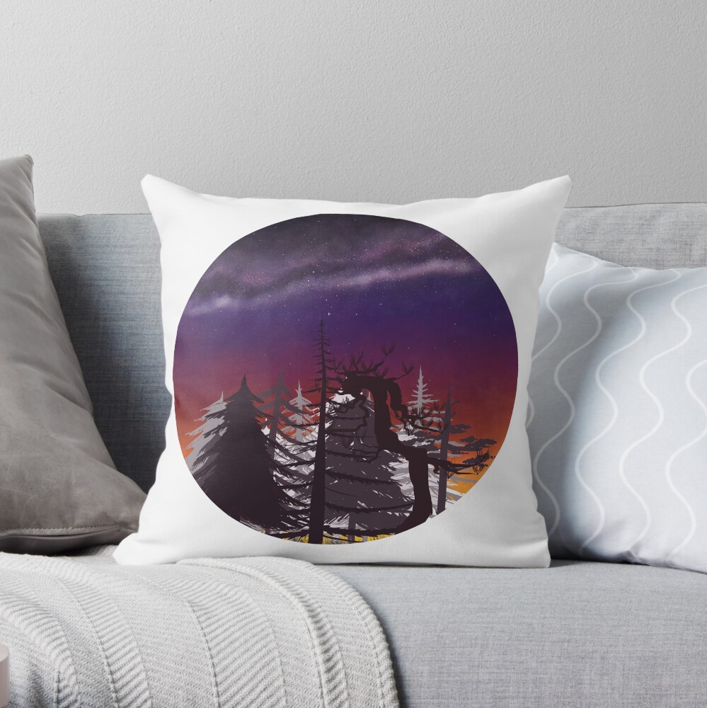 Nuit d'été sur la forêt de pins Coussin