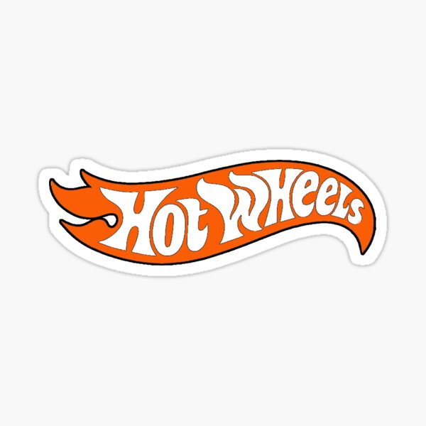 Hotwheels Retro Handdrawn Orange Logo Sticker
