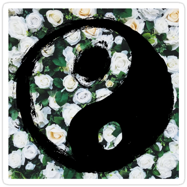 "Aesthetic flower symbol yin yang " Stickers by lilymckeand | Redbubble