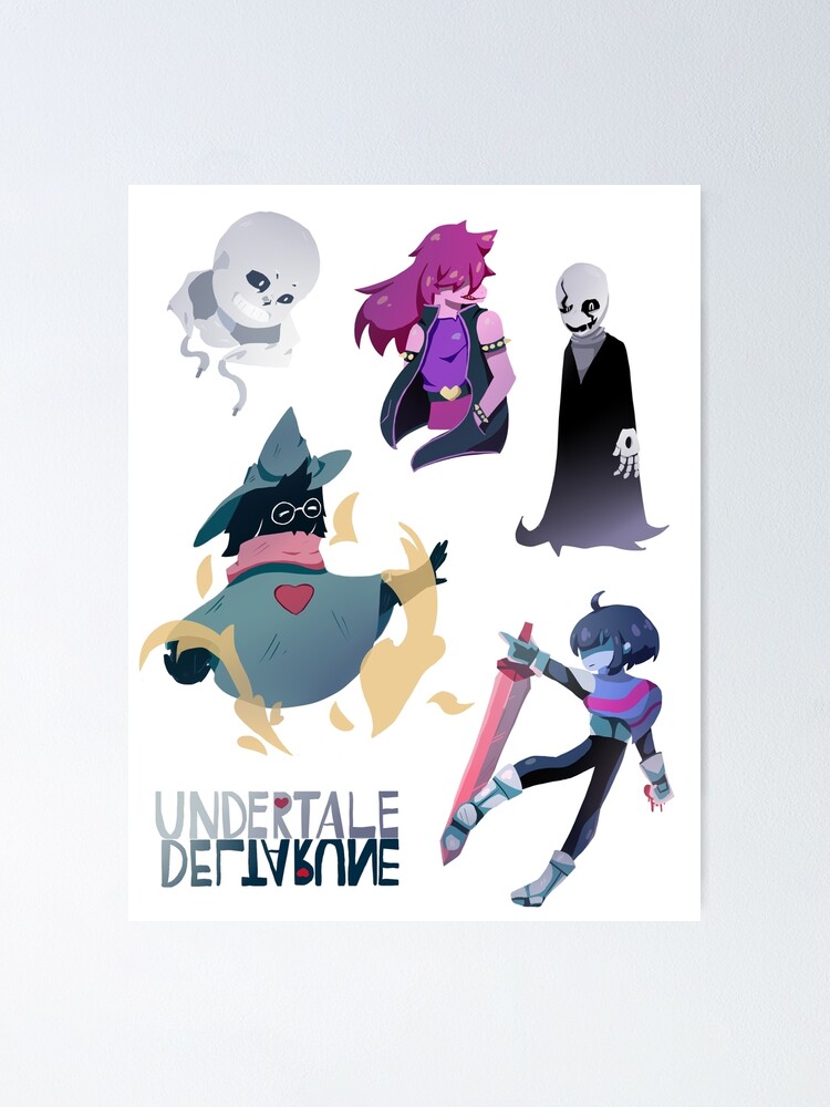 Deltarune And Undertale Character Set Poster By Nightfall100 Redbubble