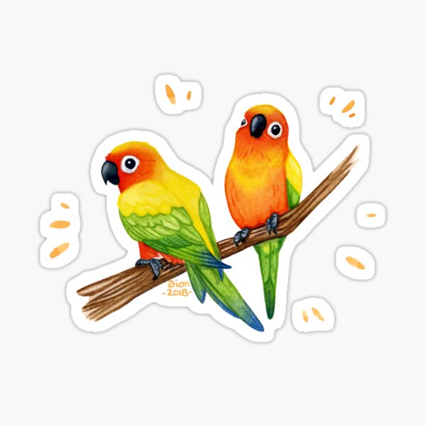 Item preview, Sun Parakeets  designed and sold by Delphine Dion.
