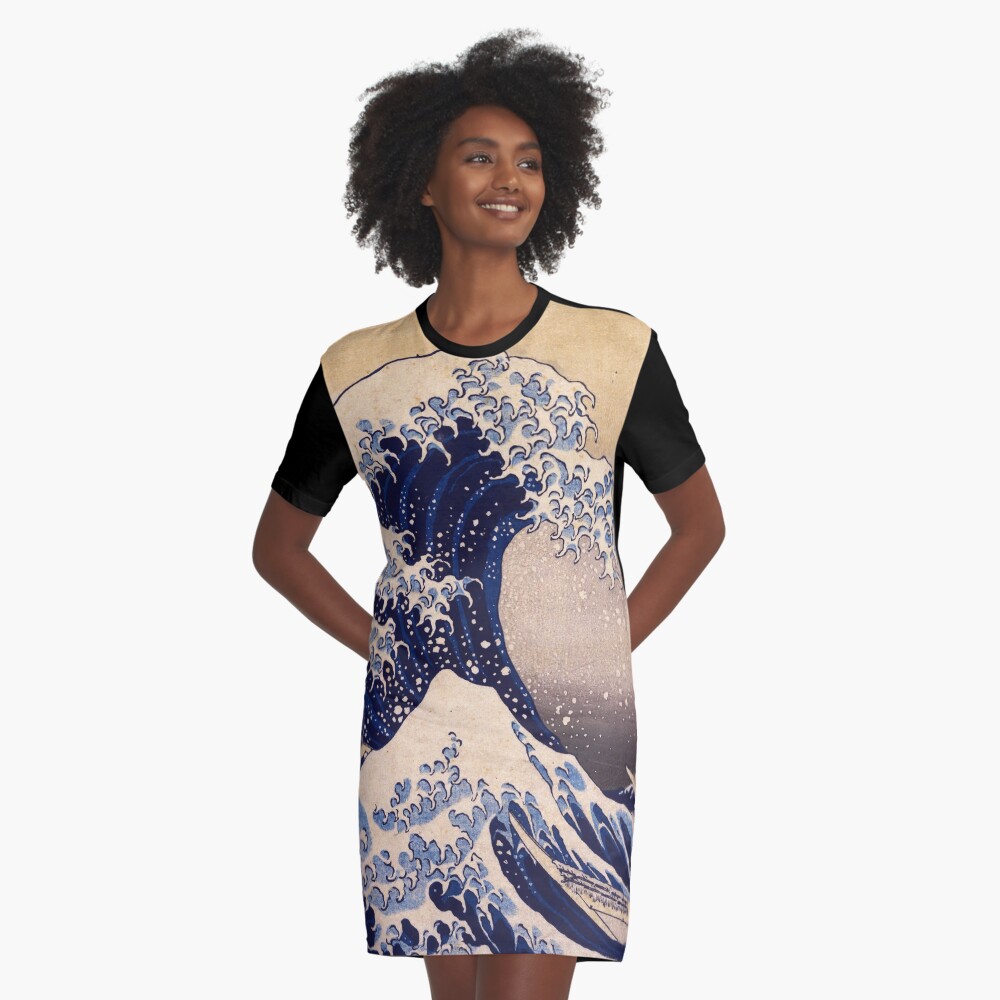 The Great Wave off Kanagawa by Katsushika Hokusai (c 1830-1833) Graphic T-Shirt Dress