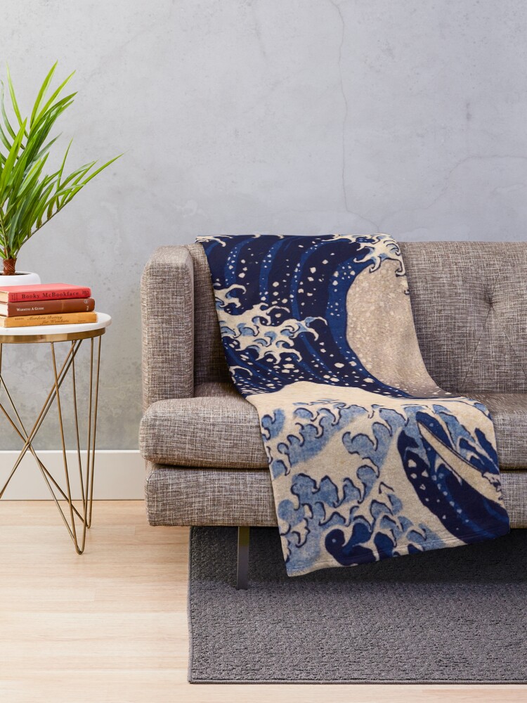 Alternate view of The Great Wave off Kanagawa by Katsushika Hokusai (c 1830-1833) Throw Blanket