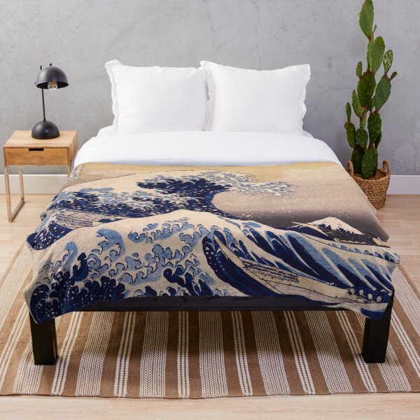 The Great Wave off Kanagawa by Katsushika Hokusai (c 1830-1833) Throw Blanket