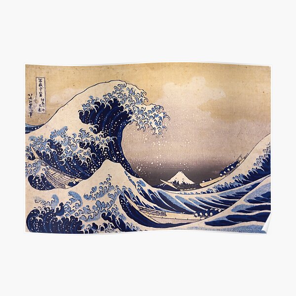 The Great Wave off Kanagawa by Katsushika Hokusai (c 1830-1833) Poster