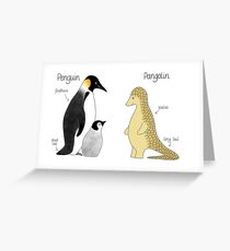 Pinguin oder Pangolin? Grußkarte