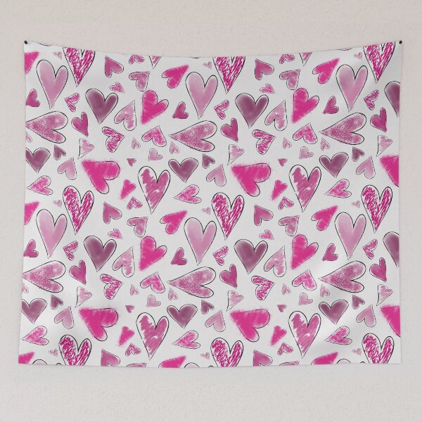 Item preview, Whimsical Pink Messy Hearts Pattern designed and sold by Clare Walker.