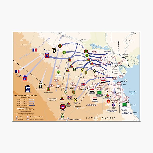 Item preview, Operation Desert Storm Ground Map (Feb 24-28 1991) designed and sold by allhistory.