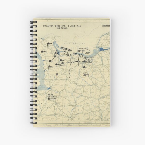 June 6 1944 D-Day World War II Twelfth Army Group Situation Map Spiral Notebook