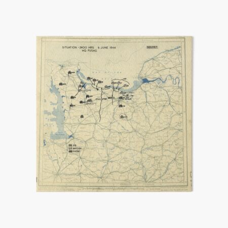 June 6 1944 D-Day World War II Twelfth Army Group Situation Map Art Board Print