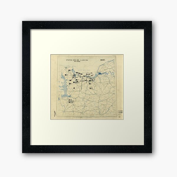 Vista previa del artículo con la obra «6 de junio de 1944 D-Day Mapa de situación del XII Grupo de Ejércitos de la Segunda Guerra Mundial», diseñado y vendido por allhistory.