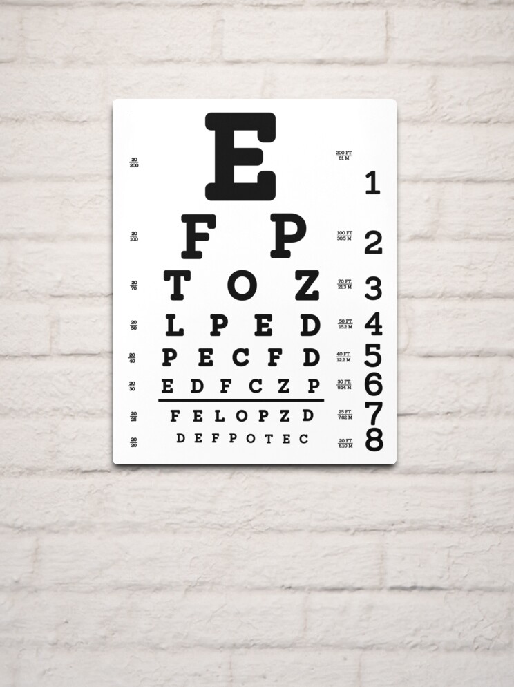 Eye Chart Print Classic Snellen