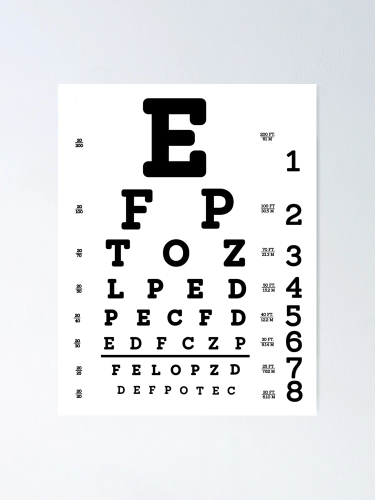 Eye Chart application: (A) Snellen chart display; (B) tumbling E