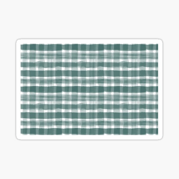 Watercolor Brushstroke Plaid Pattern Pantone Forest Biome 19-5230 Sticker