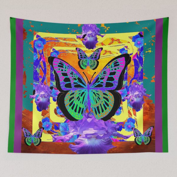 Item preview, SURREAL LILAC IRIS PEACOCK BLACK BUTTERFLY  designed and sold by sharlesart.