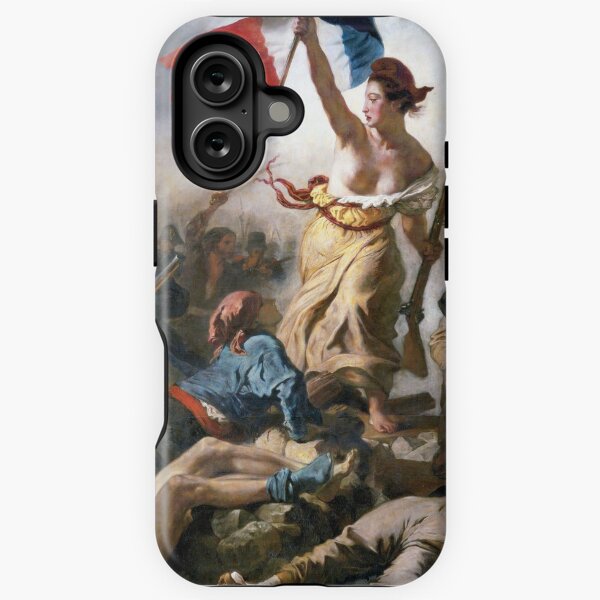 Vista previa del artículo con la obra «La libertad guiando al pueblo, de Eugène Delacroix (1830)», diseñado y vendido por allhistory.