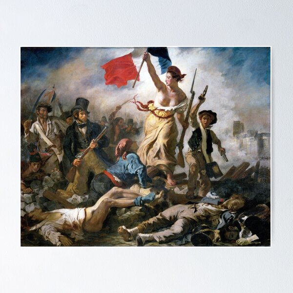 Aperçu de l'œuvre La Liberté guidant le peuple d'Eugène Delacroix (1830) créée et vendue par allhistory.