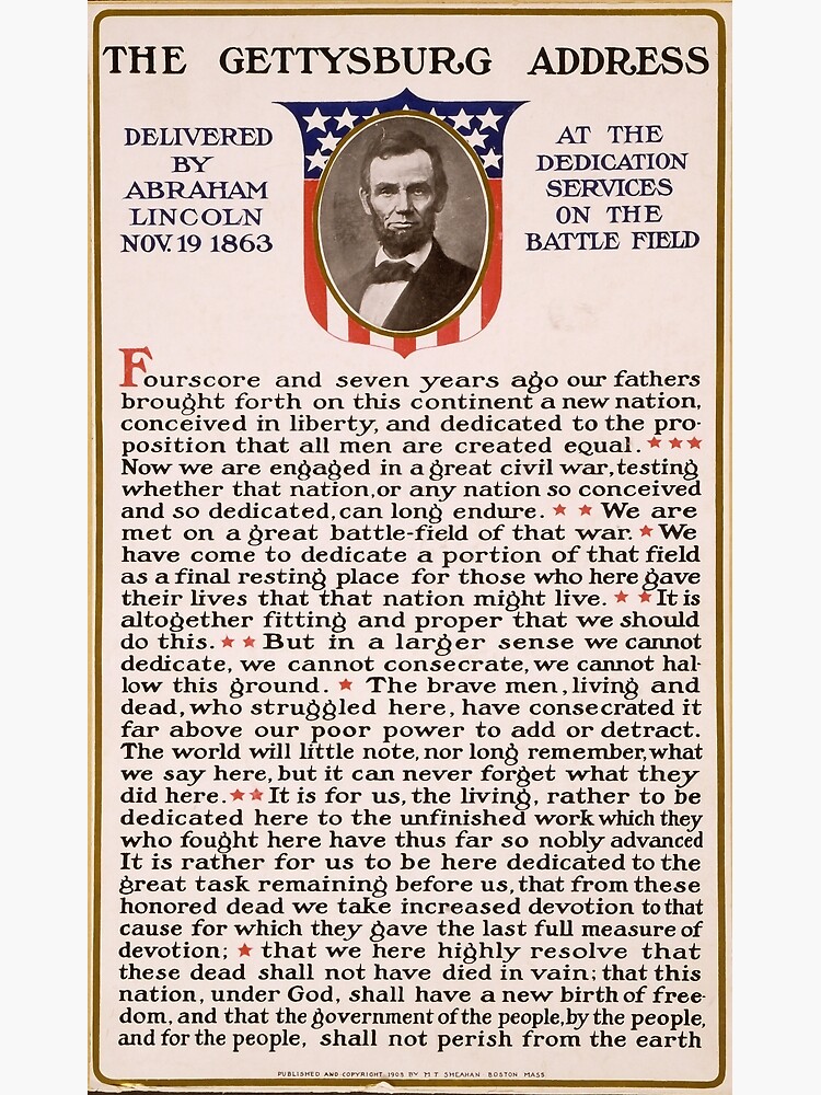 "The Gettysburg Address Delivered by Abraham Lincoln Nov. 19 1863