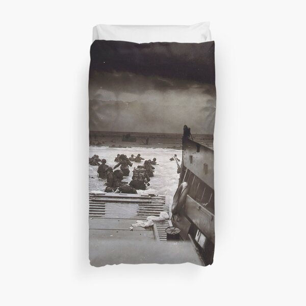 Taxis to Hell and Back World War II Normandy Beach June 6 1944 Duvet Cover