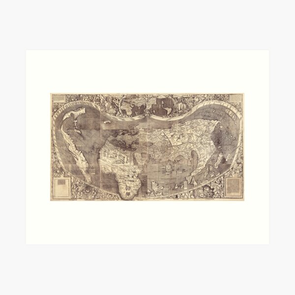 Item preview, Universalis Cosmographia Secundum World Map by Martin Waldseemuller (1507) designed and sold by allhistory.