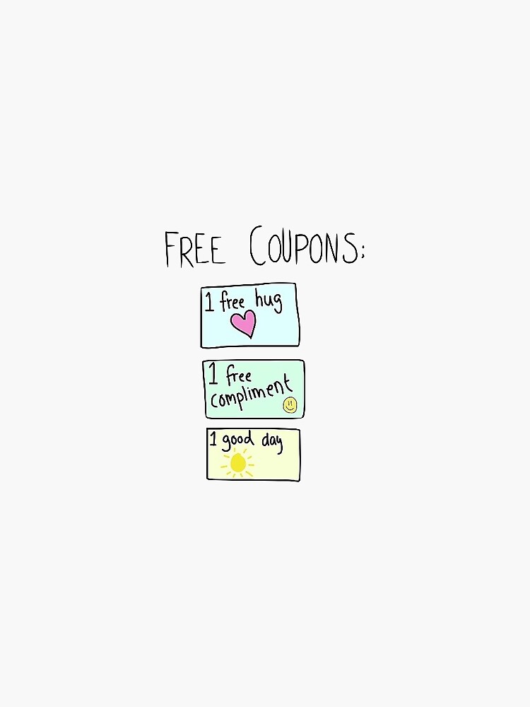 "FREE COUPONS" Sticker for Sale by bethanyjx Redbubble