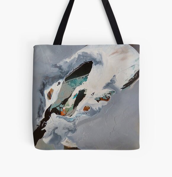 Grey Abstract Allover-Print Tote Bag