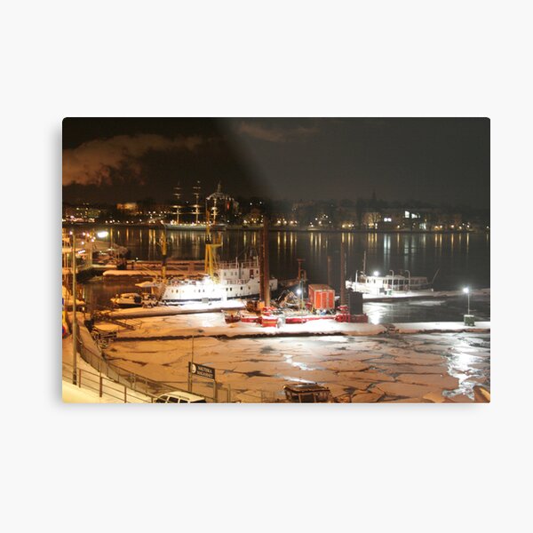 Night harbor (Stockholm, Sweden) Metal Print