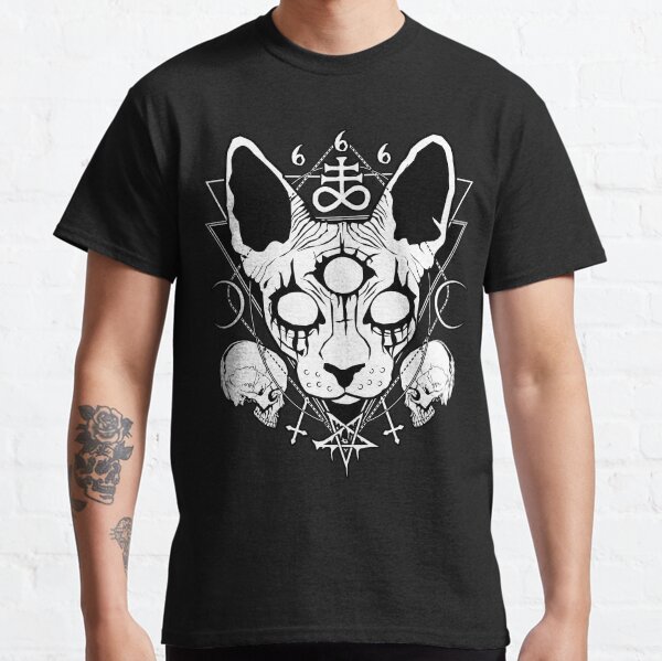 Very satanic black metal sphynx cat Classic T-Shirt