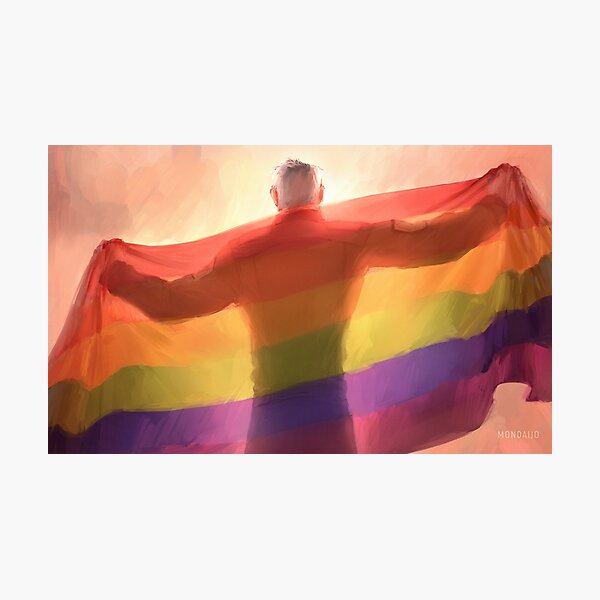 LGBTQ+ Pride Flag Shiro (no text) Photographic Print