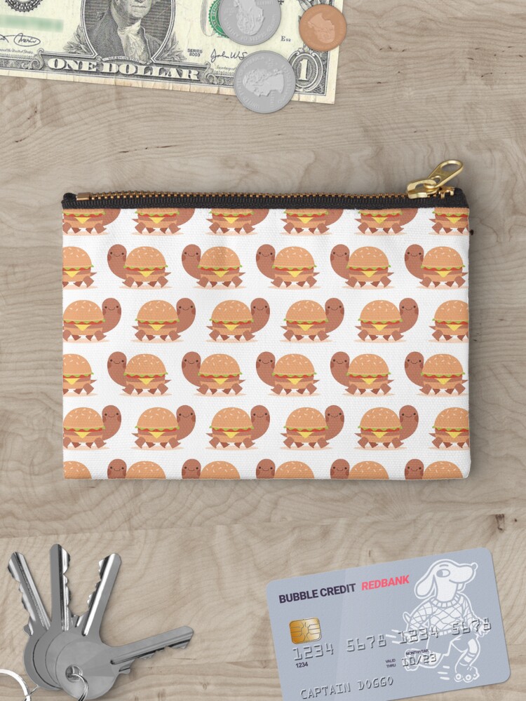 Thumbnail 3 of 4, Zipper Pouch, Burger turtle designed and sold by petitspixels.