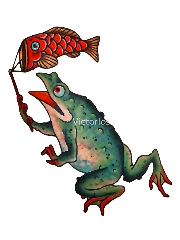 fishing frog illustration - Fishing Frog Illustration - T-Shirt