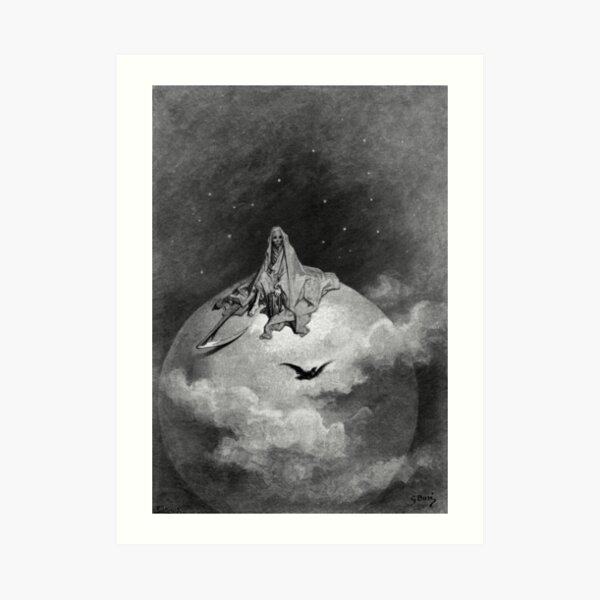 Death and the Moon - The Raven - Gustave Dore Art Print