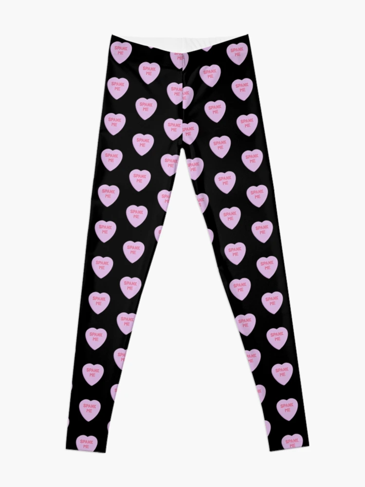 Spank Me Naughty Candy Heart Valentines Day Leggings for Sale by