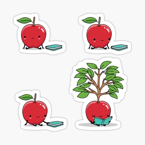 Reading apple Sticker