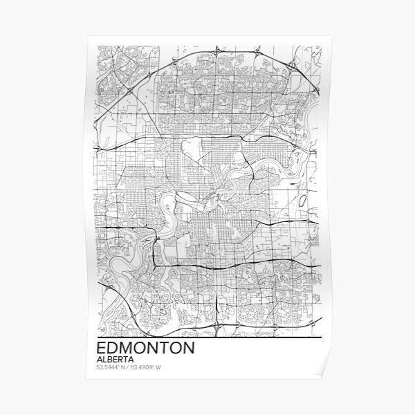 Edmonton City Map Posters Redbubble