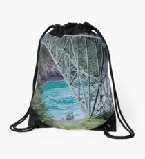 Deception Pass Bridge Drawstring Bag