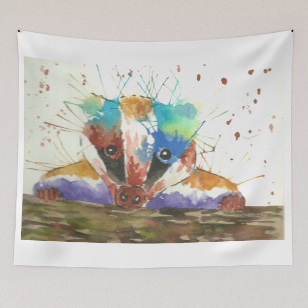 Item preview, `Colourful Little Badger posing designed and sold by Casimirasart.